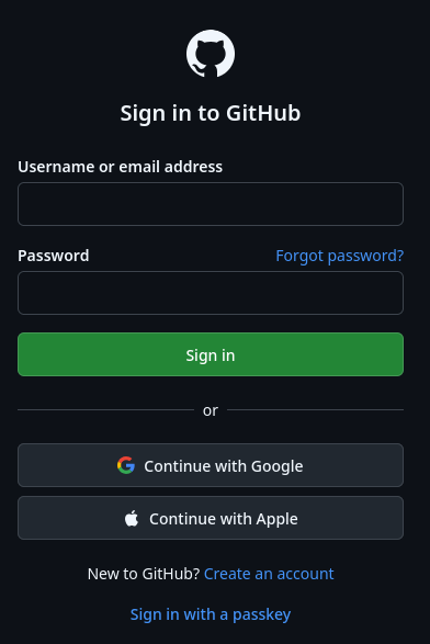 Github Passkey login
